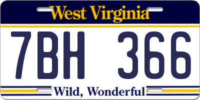 WV license plate 7BH366