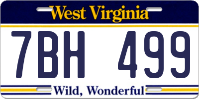 WV license plate 7BH499