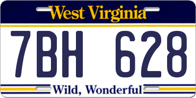 WV license plate 7BH628