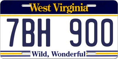 WV license plate 7BH900
