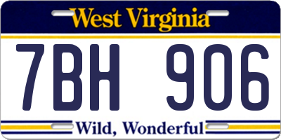 WV license plate 7BH906