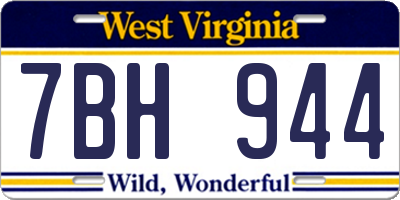 WV license plate 7BH944
