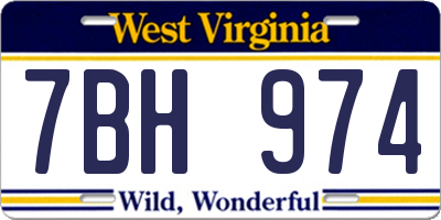 WV license plate 7BH974