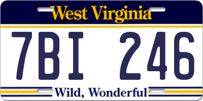 WV license plate 7BI246