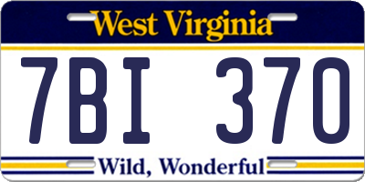WV license plate 7BI370