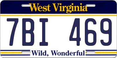 WV license plate 7BI469