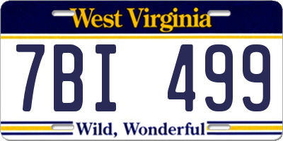 WV license plate 7BI499