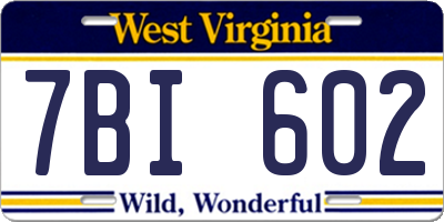 WV license plate 7BI602