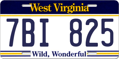 WV license plate 7BI825