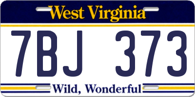 WV license plate 7BJ373