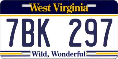 WV license plate 7BK297