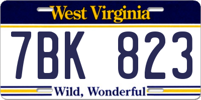 WV license plate 7BK823
