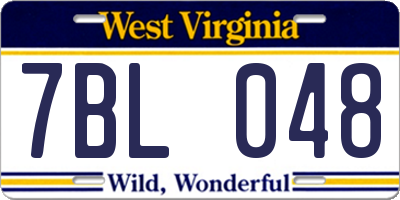WV license plate 7BL048