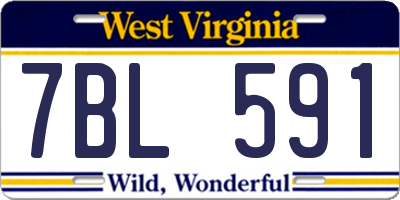 WV license plate 7BL591