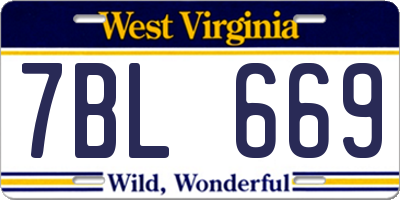 WV license plate 7BL669