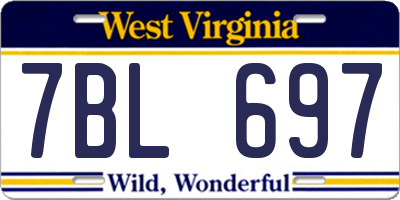 WV license plate 7BL697