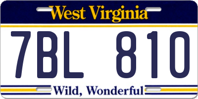 WV license plate 7BL810
