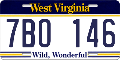 WV license plate 7BO146