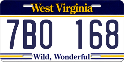 WV license plate 7BO168