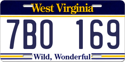 WV license plate 7BO169