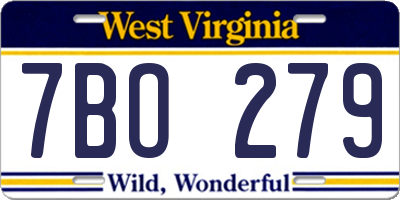 WV license plate 7BO279