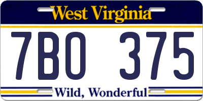 WV license plate 7BO375