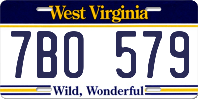 WV license plate 7BO579