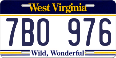 WV license plate 7BO976