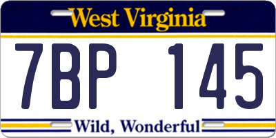 WV license plate 7BP145