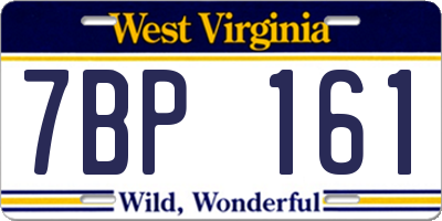 WV license plate 7BP161