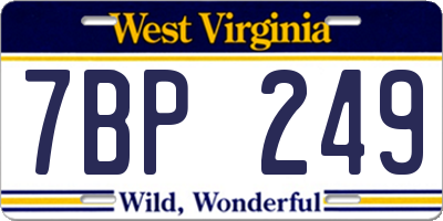 WV license plate 7BP249