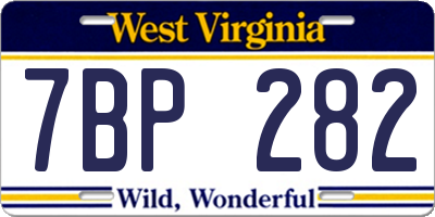 WV license plate 7BP282