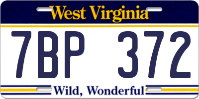 WV license plate 7BP372