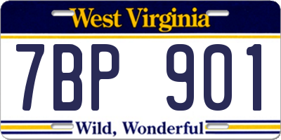 WV license plate 7BP901