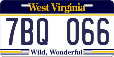 WV license plate 7BQ066
