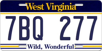 WV license plate 7BQ277