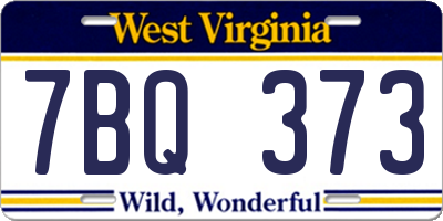 WV license plate 7BQ373