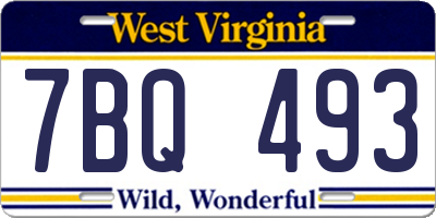 WV license plate 7BQ493