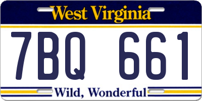 WV license plate 7BQ661