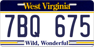 WV license plate 7BQ675