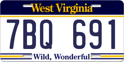 WV license plate 7BQ691