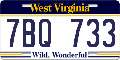 WV license plate 7BQ733