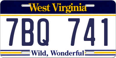 WV license plate 7BQ741