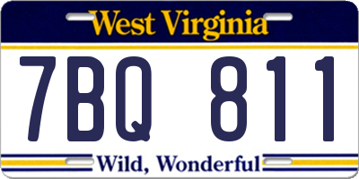 WV license plate 7BQ811
