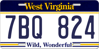 WV license plate 7BQ824