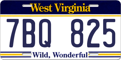 WV license plate 7BQ825