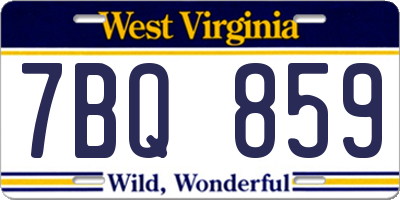 WV license plate 7BQ859