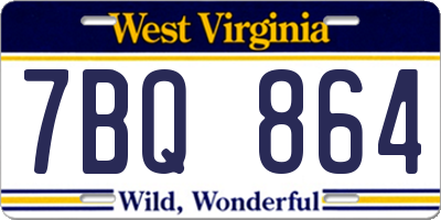 WV license plate 7BQ864