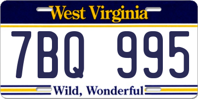 WV license plate 7BQ995