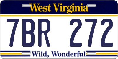 WV license plate 7BR272